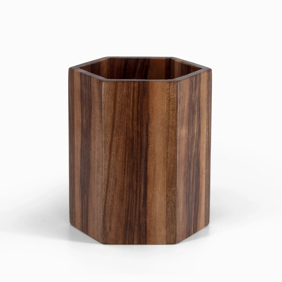 Solid Walnut Hexagonal Pen Holder