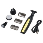 Men's shaver with interchangeable attachments and USB cable