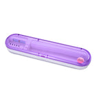 Purple toothbrush travel case with UV light