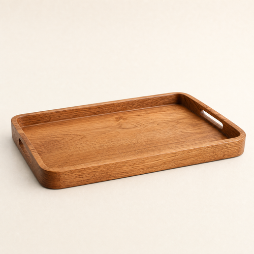 Plateau de service en bois naturel